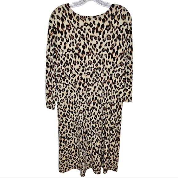 Chico's Leopard Print V Neck 3/4 Sleeve Shift Dress Chico's 3 US XL/16 - Picture 6 of 10